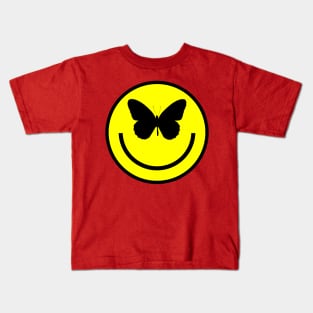 Butterfly Smiley | Acid Bath Tilley Logo Kids T-Shirt